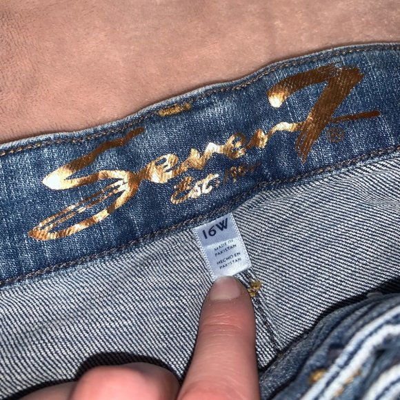 Seven7 Ultra High Rise Skinny Jeans Distressed Ripped Size 16W - Picture 4 of 13